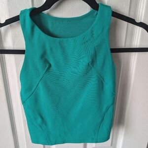 LULULEMON Wunder Train Racerback Tank Top Kelly Green Crop Size 0